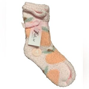 LUNA MELLOW Cozy Peach Slipper Socks Set of 4